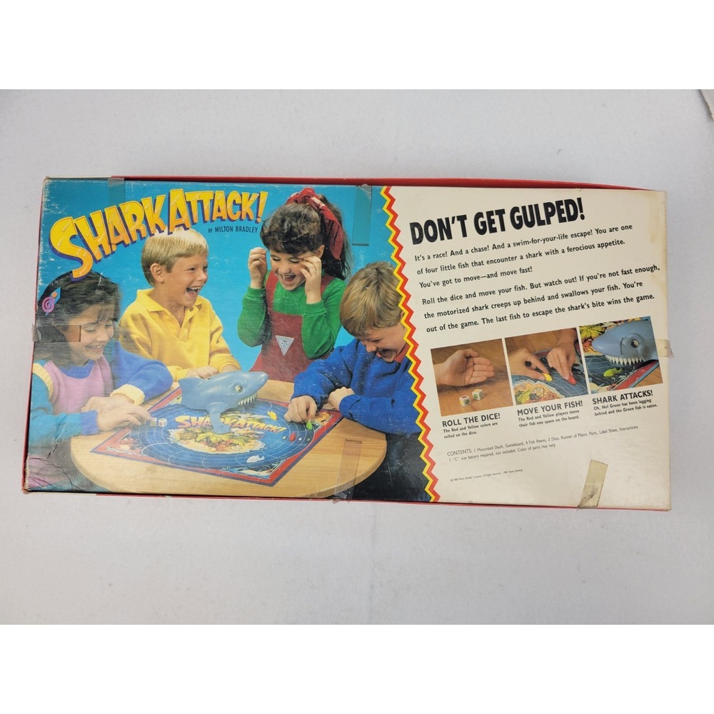 Vintage 1988 Shark Attack Motorized Board Game‎ Milton Bradley Complete **READ** - Picture 10 of 11